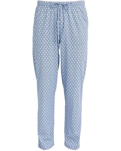 Hanro Cotton Printed Pajama Pants - Blue