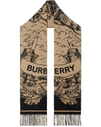 Burberry Cashmere Reversible Scarf - Natural