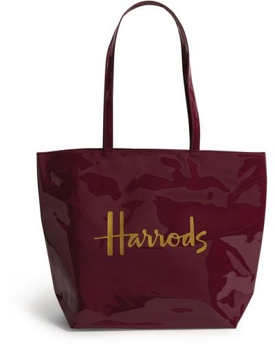 Harrods Logo Shoulder Tote Bag - Red