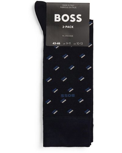 BOSS Micro Pattern Socks (pack Of 2) - Black