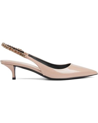 Gucci Leather Signoria Slingback Court Shoes 45 - Natural