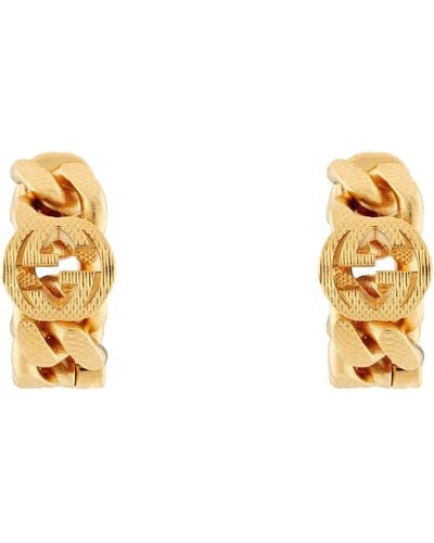 Gucci Interlocking G Hoop Earrings - Metallic