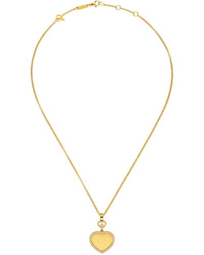 Chopard Yellow Gold And Diamond Happy Hearts Golden Hearts Necklace - Metallic