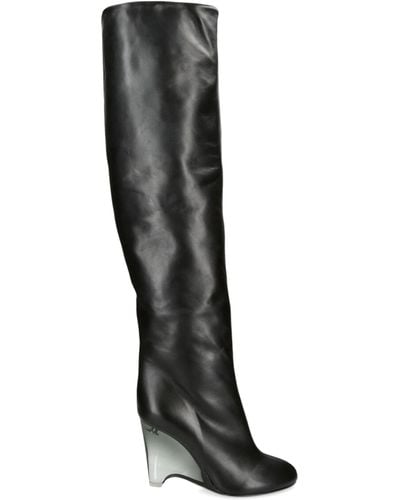Alaïa Leather Azzedine Knee-high Boots 100 - Black