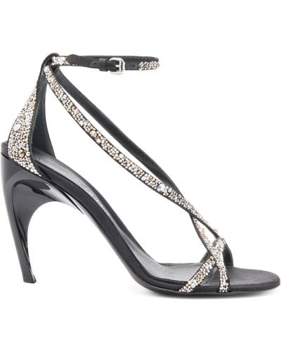 Alexander McQueen Crystal-embellished Heeled Sandals 95 - White