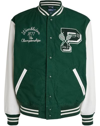 RLX Ralph Lauren X Wimbledon Cotton Varsity Jacket - Green