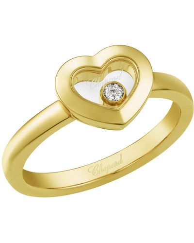 Chopard Yellow Gold Happy Diamonds Icons Heart Ring - Metallic
