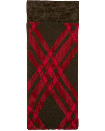 Burberry Wool-blend Check Tights - Red