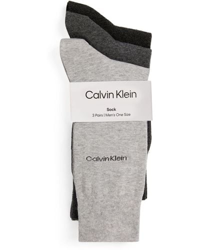 Calvin Klein Logo Socks (pack Of 3) - Gray