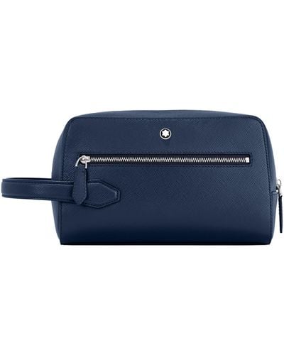 Montblanc Leather Sartorial Wash Bag - Blue