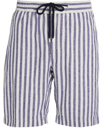 Vilebrequin Cotton-linen Striped Shorts - Blue