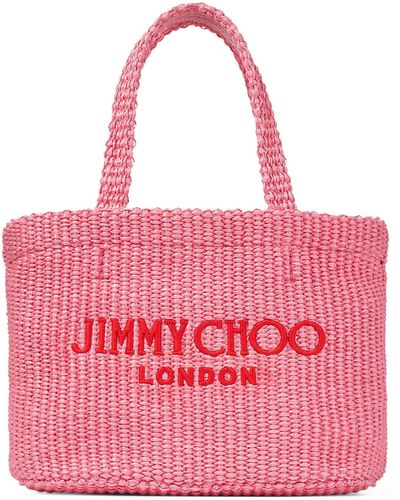 Jimmy Choo Mini Raffia Beach Tote Bag - Pink