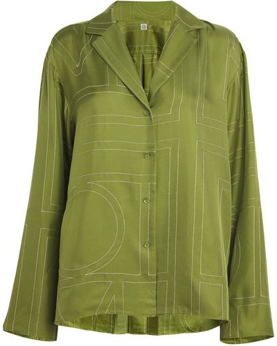 Totême Silk Monogram Shirt - Green
