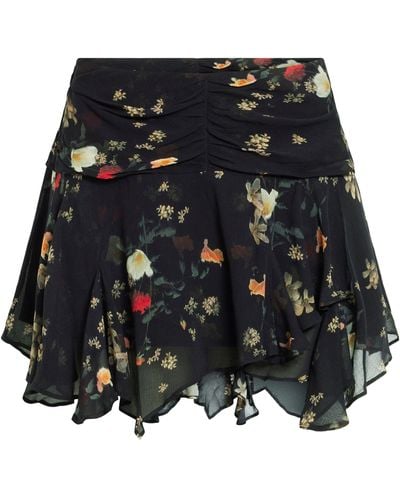 AllSaints Erica Kora Print Asymmetric Skirt - Black