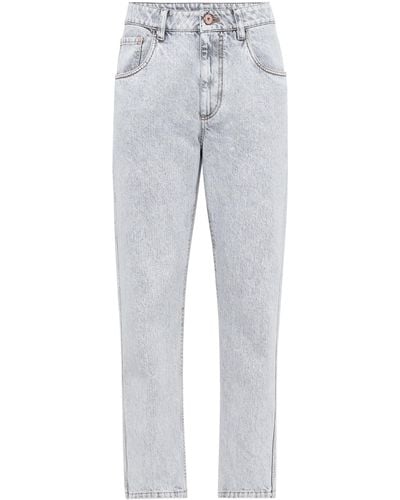 Brunello Cucinelli Straight Bartack Jeans - Grey