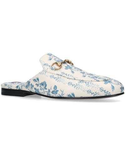 Gucci Floral Print Princeton Slippers - Blue