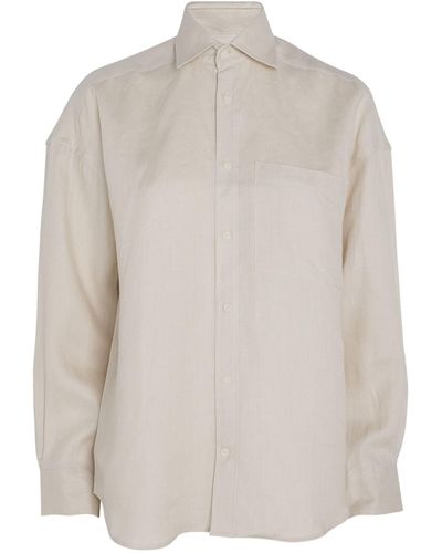 With Nothing Underneath Hemp The Weekend Shirt - White