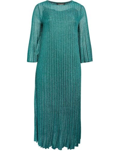 Marina Rinaldi Knitted Pleated Maxi Dress - Green