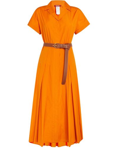 Max Mara Belted Shirt Dress - Orange