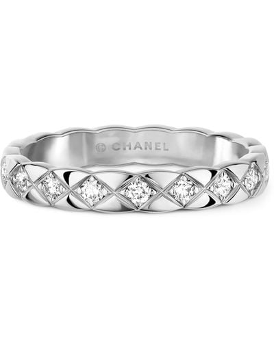 Chanel White Gold And Diamond Coco Crush Ring - Metallic