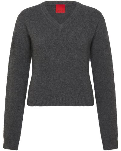 Cashmere In Love Cashmere-blend V-neck Sweater - Grey