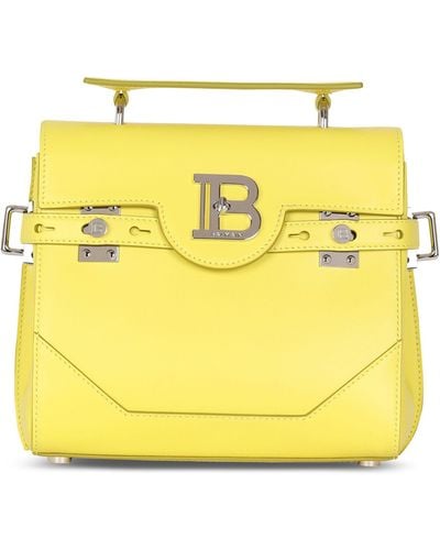Balmain Calfskin B-buzz 23 Cross-body Bag - Yellow