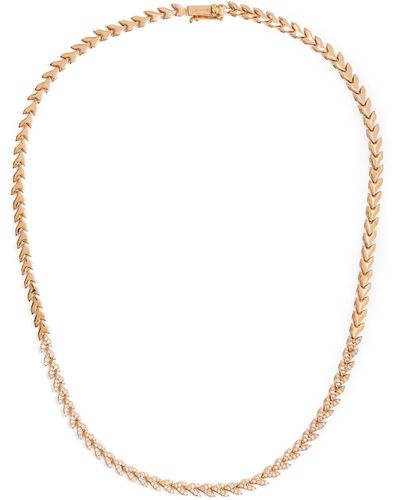 BeeGoddess Rose Gold And Diamond Wheat Necklace - Metallic