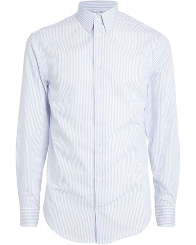 Emporio Armani Cotton Striped Shirt - Blue