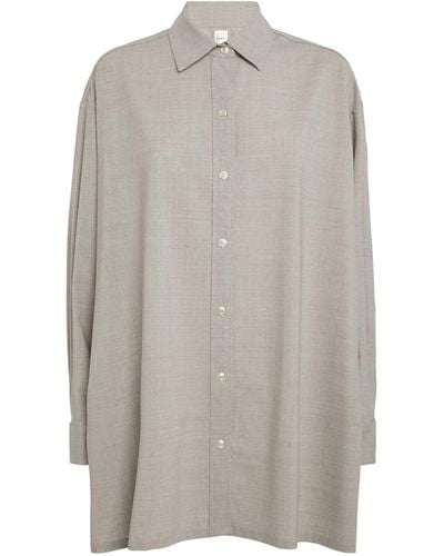 Leset Wool Oversized Jane Shirt - Grey