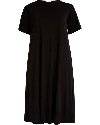 Marina Rinaldi Short-sleeve Midi Dress - Black