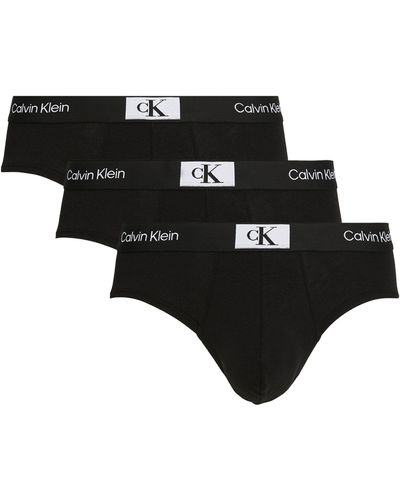 Calvin Klein Ck96 Hip Briefs (pack Of 3) - Black