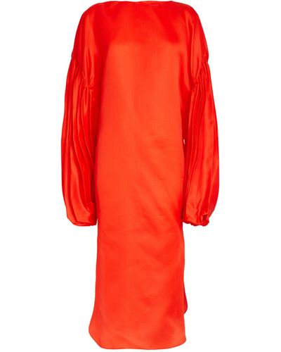Khaite Silk Zelma Midi Dress - Red