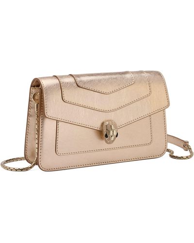 BVLGARI Leather Serpenti Forever Chain Wallet - Natural