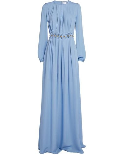 St. John Silk Chain Gown - Blue