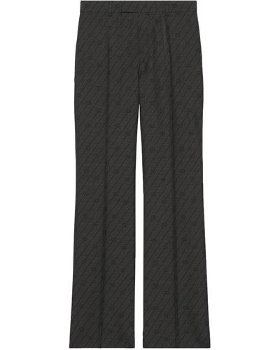 Gucci Gg Striped Trousers - Grey