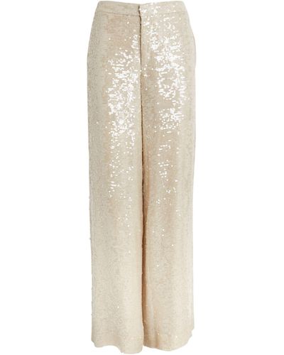 LAPOINTE Sequinned Wide-leg Trousers - White