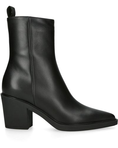 Gianvito Rossi Leather Dylan Ankle Boots 60 - Black