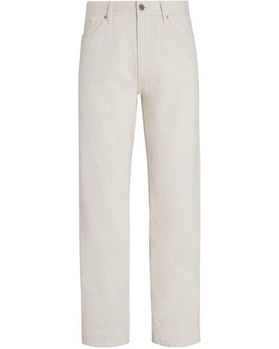 Zegna Cotton-hemp Roccia Straight Jeans - White