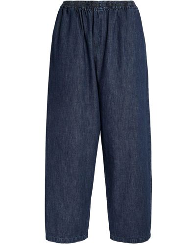 Eskandar Cotton Japanese Pants - Blue