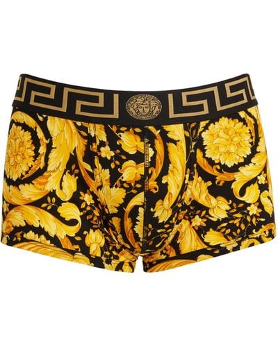 Versace Baroque Low-rise Trunks - Yellow
