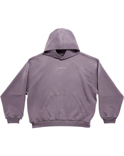 Balenciaga Cotton Logo Hoodie - Purple