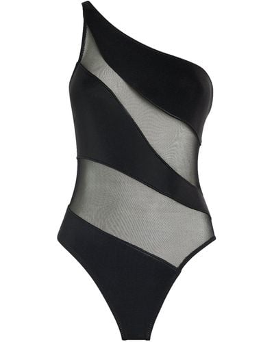 Norma Kamali Asymmetrical Mio Swimsuit - Black