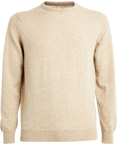 Harrods Cashmere Crew-neck Sweater - Natural
