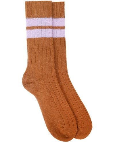 Zegna Cashmere-blend Mid-calf Socks - Brown