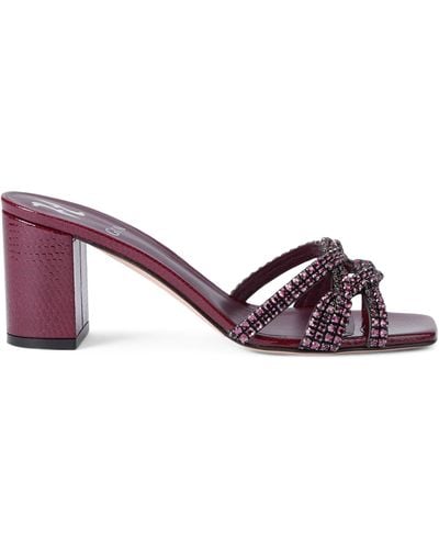 Gina Leather Re Heeled Sandals 70 - Purple