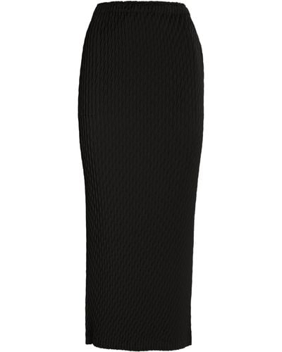 Issey Miyake Diffused Pleats Maxi Skirt - Black