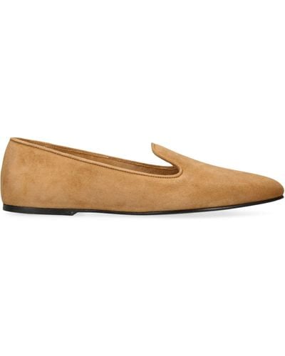 The Row Suede Tippi Loafers - Brown