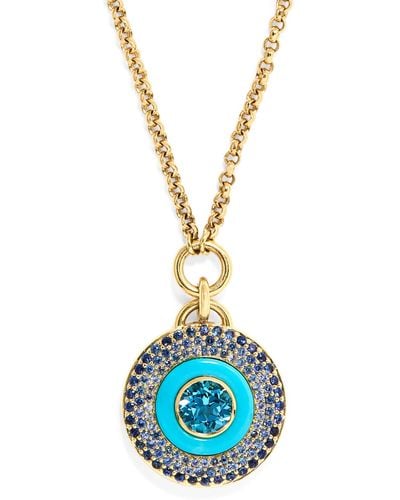 Emily P. Wheeler Mixed Gold, Sapphire And Topaz Earth Water Necklace - Blue