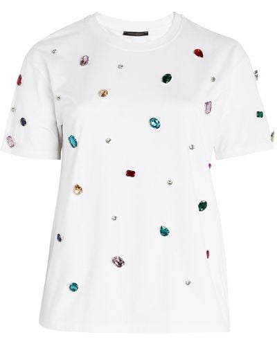 Marina Rinaldi Crystal-embellished T-shirt - White