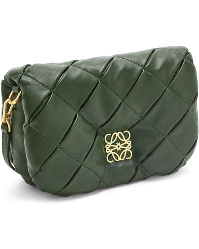 Loewe Mini Goya Pleated Puffer Shoulder Bag - Green